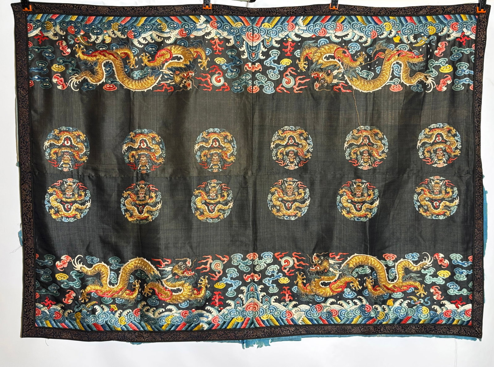 Chinese Qing Embroidered Ceremonial Dragon Border (1 of 7)