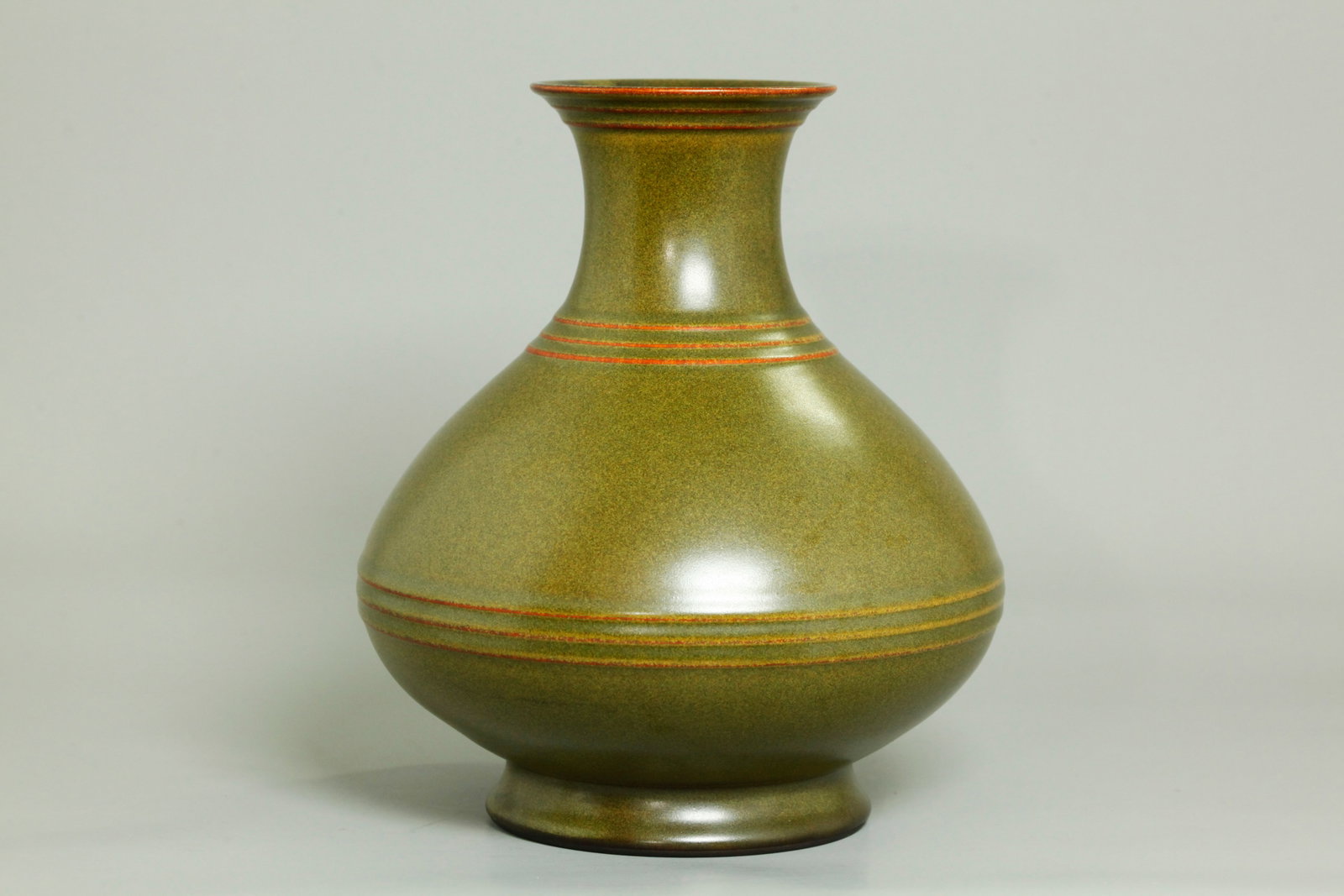 Chinese Bulbous Tea Dust Glazed Porcelain Vase (1 of 5)