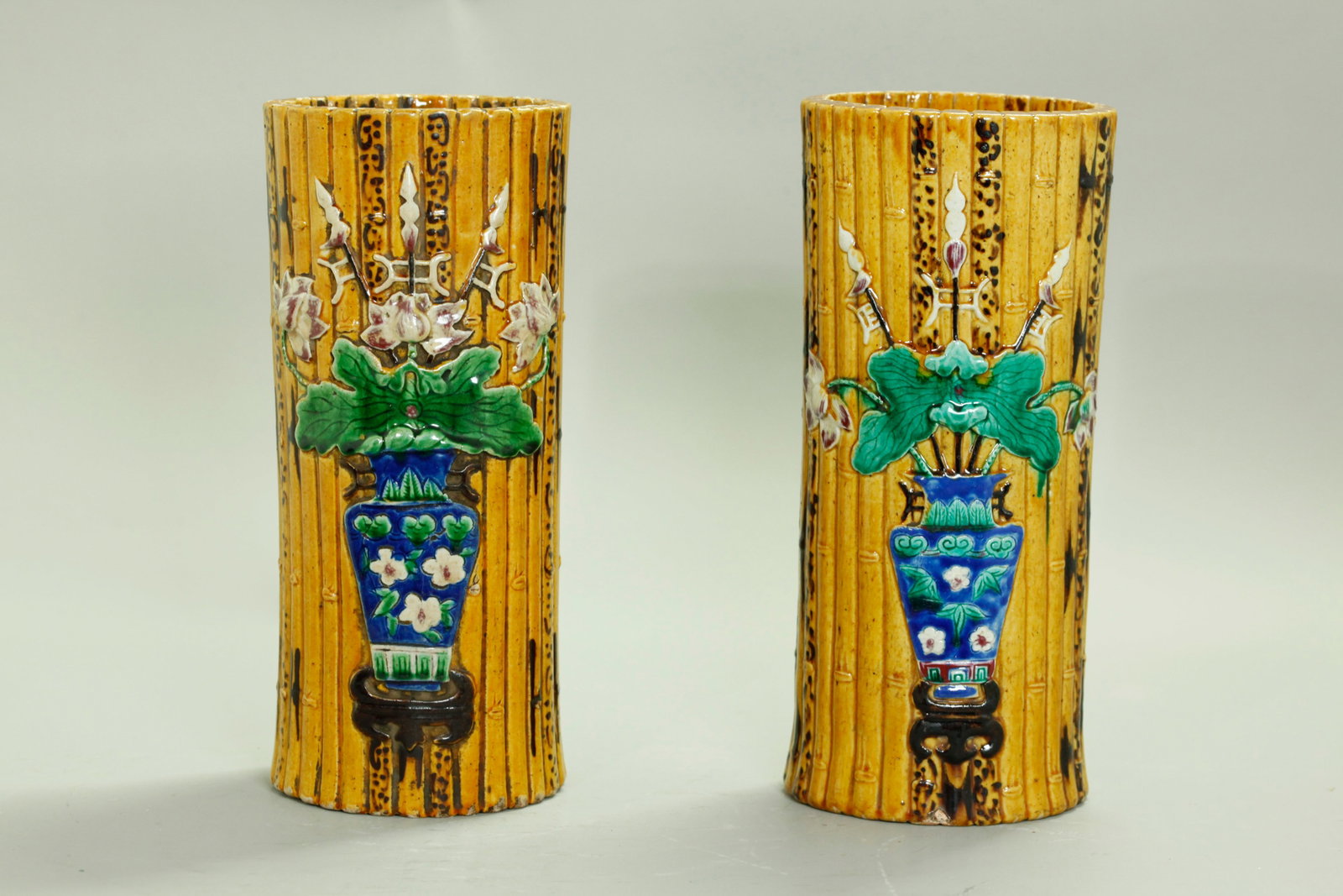 Good Pr Chinese Qing Bamboo Porcelain Hat Stands (1 of 6)