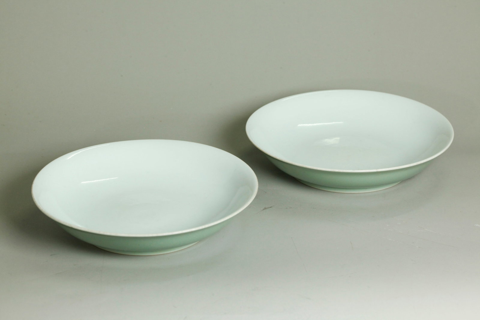 Pr Chinese Celadon Monochrome Porcelain Plates (1 of 5)
