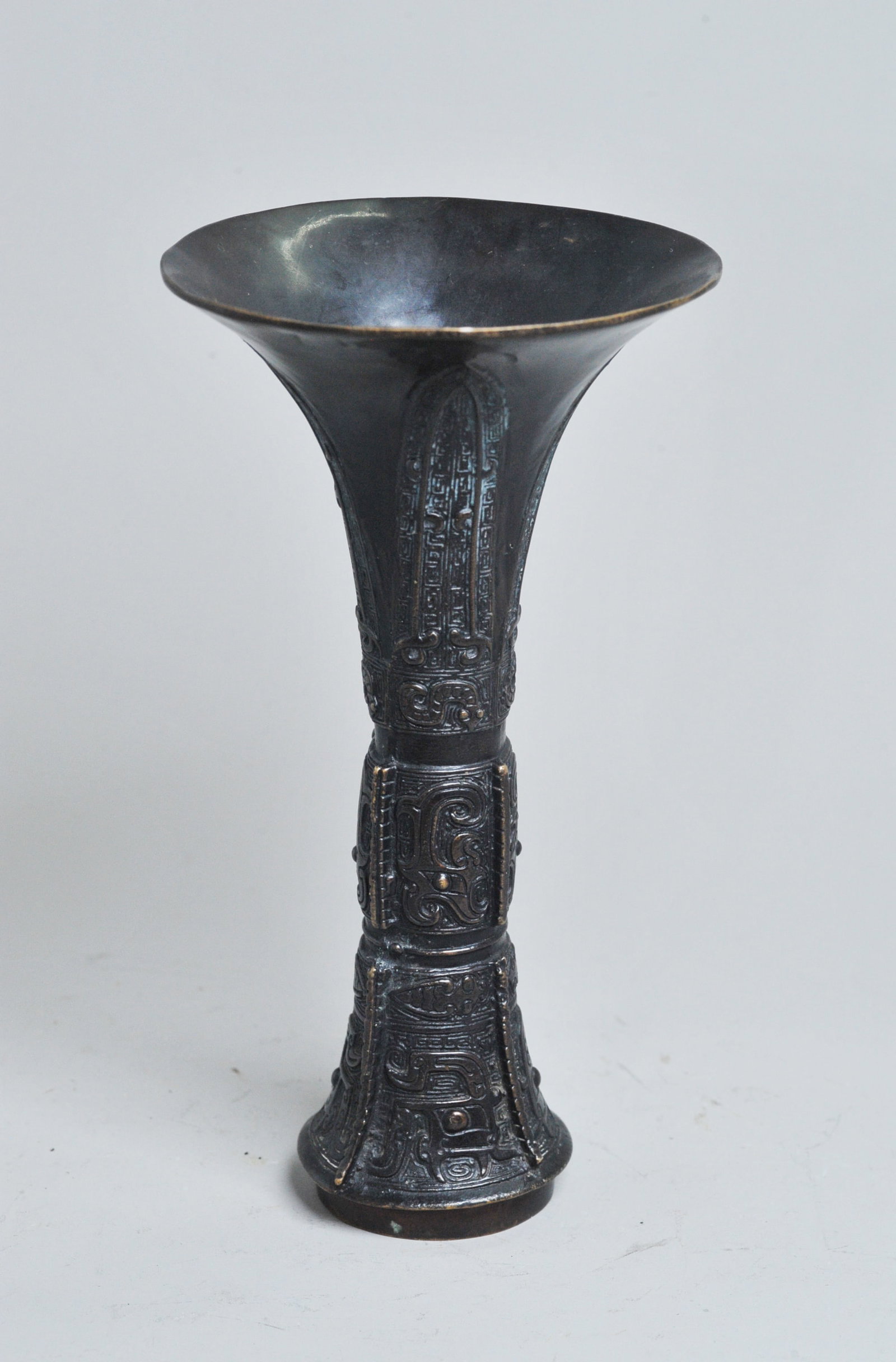 Chinese Copper Alloy Cast Gu Vase (1 of 6)
