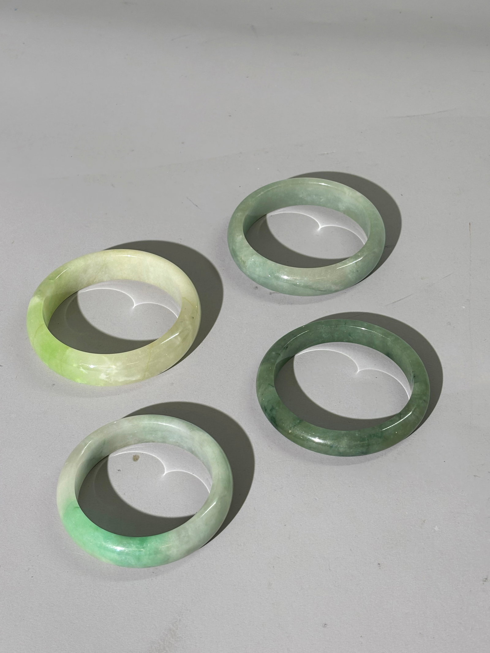 4 Chinese Translucent Jadeite Bangles (1 of 6)