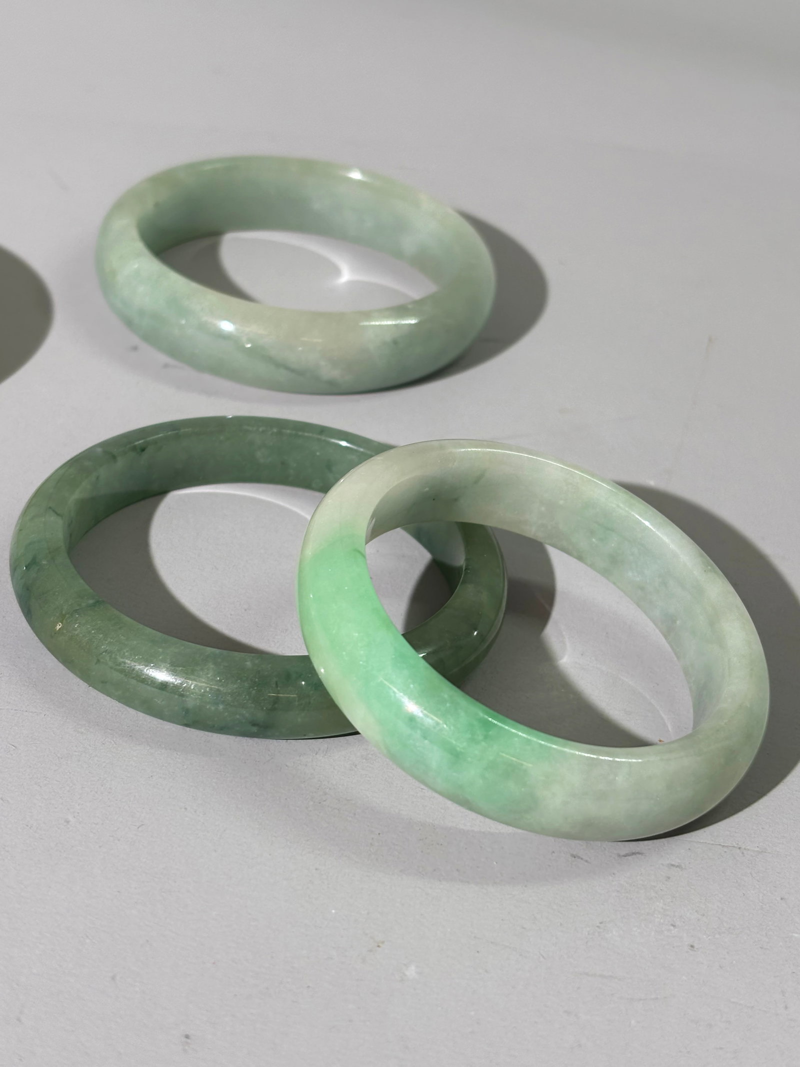 4 Chinese Translucent Jadeite Bangles - 2