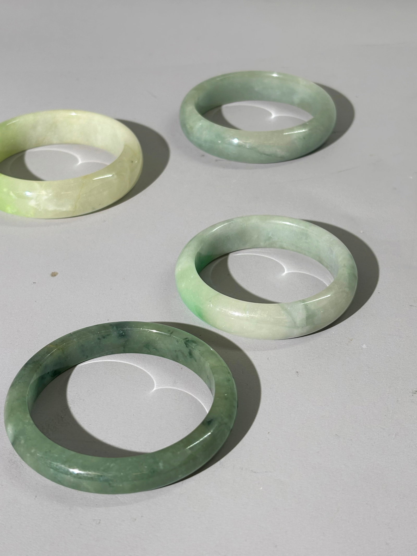 4 Chinese Translucent Jadeite Bangles - 3