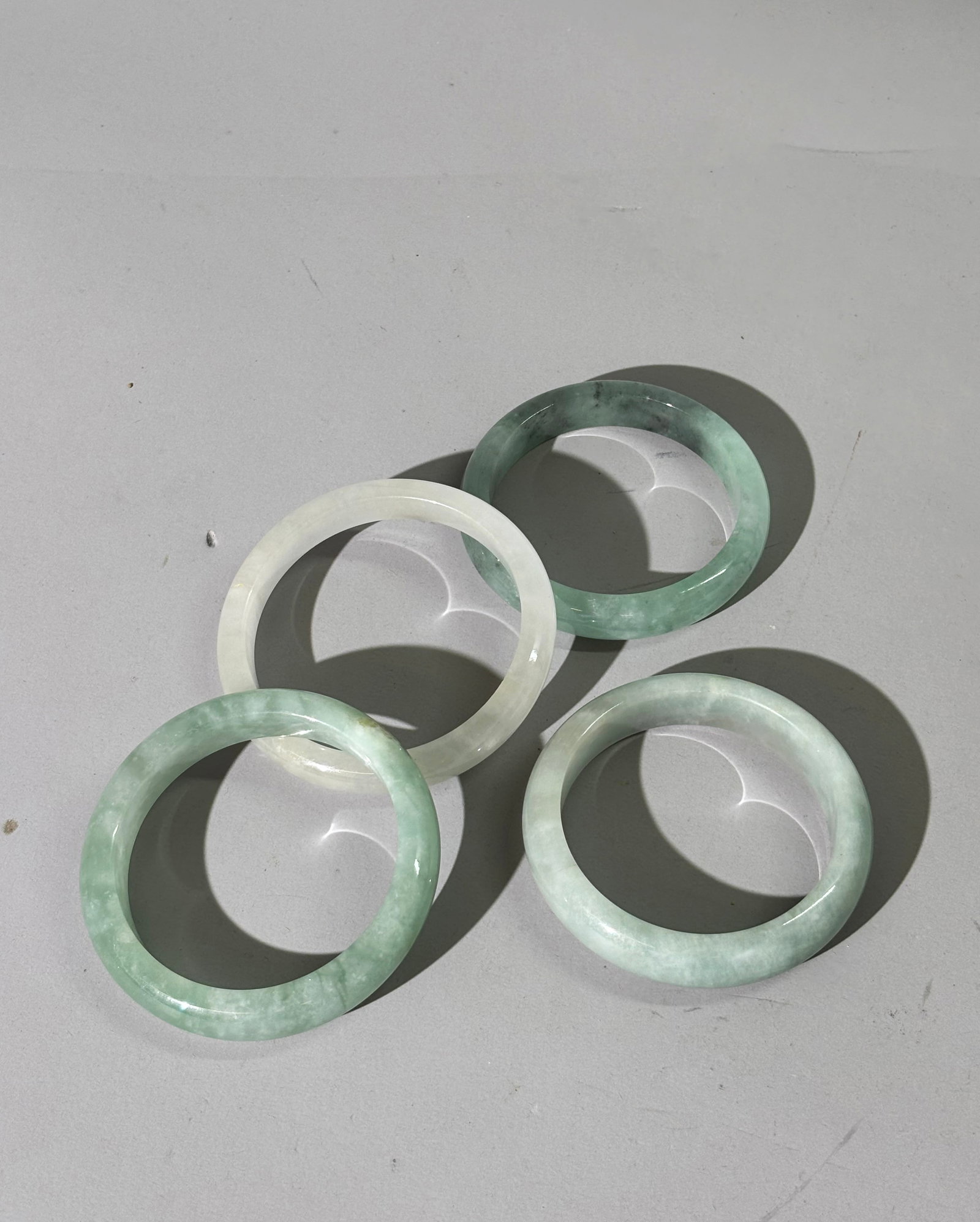 4 Chinese Translucent Jadeite Bangles (1 of 7)