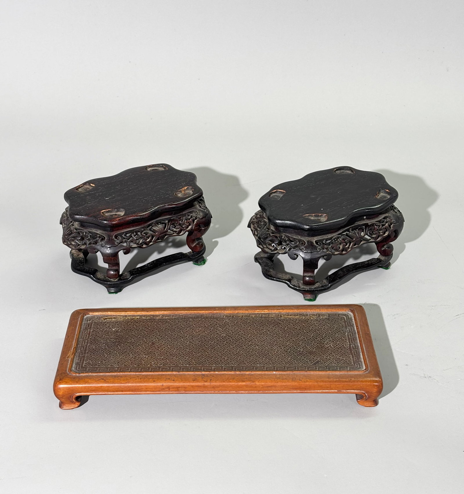 Pr Good Chinese Hard Wood Stands; Display Platform (1 of 9)