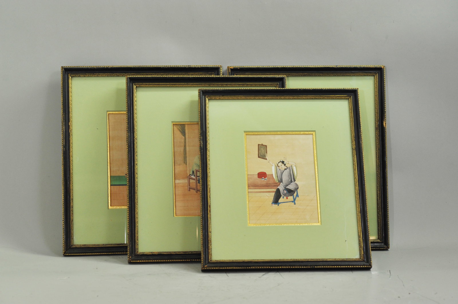4 Chinese Late Qing Export Pith Paintings (1 of 10)