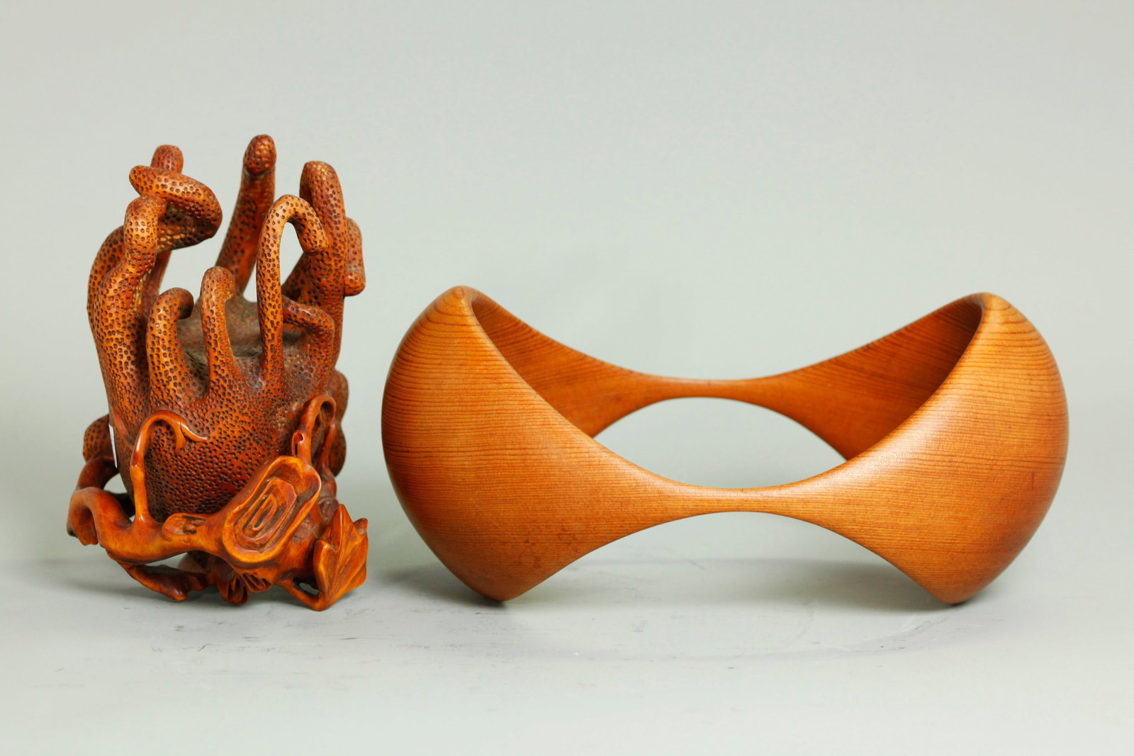 Chinese Buddha Citron; 20C Turned Wood Sculpture (1 of 6)