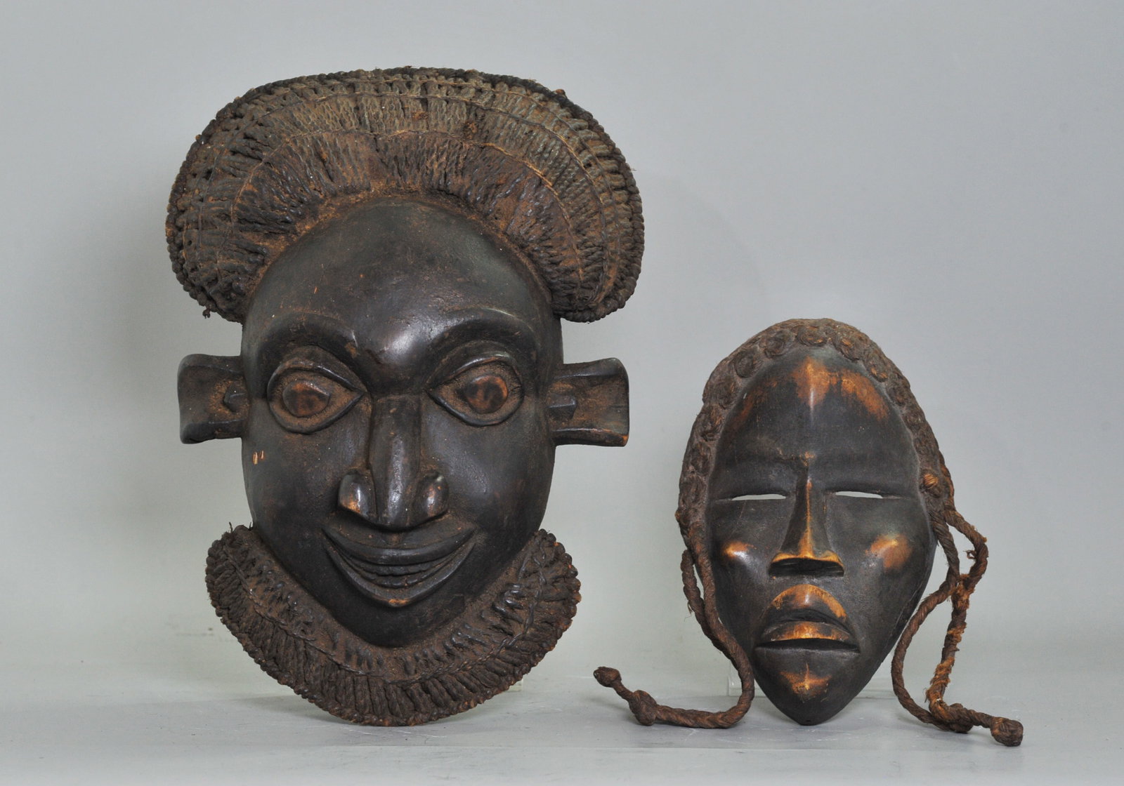 Two Antiques Carved African Wooden Masks (1 of 6)