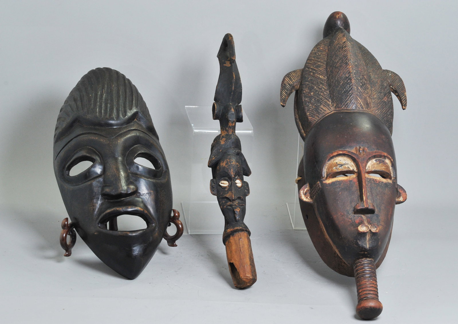 Three African Carved Wood Tribal Objects (1 of 5)