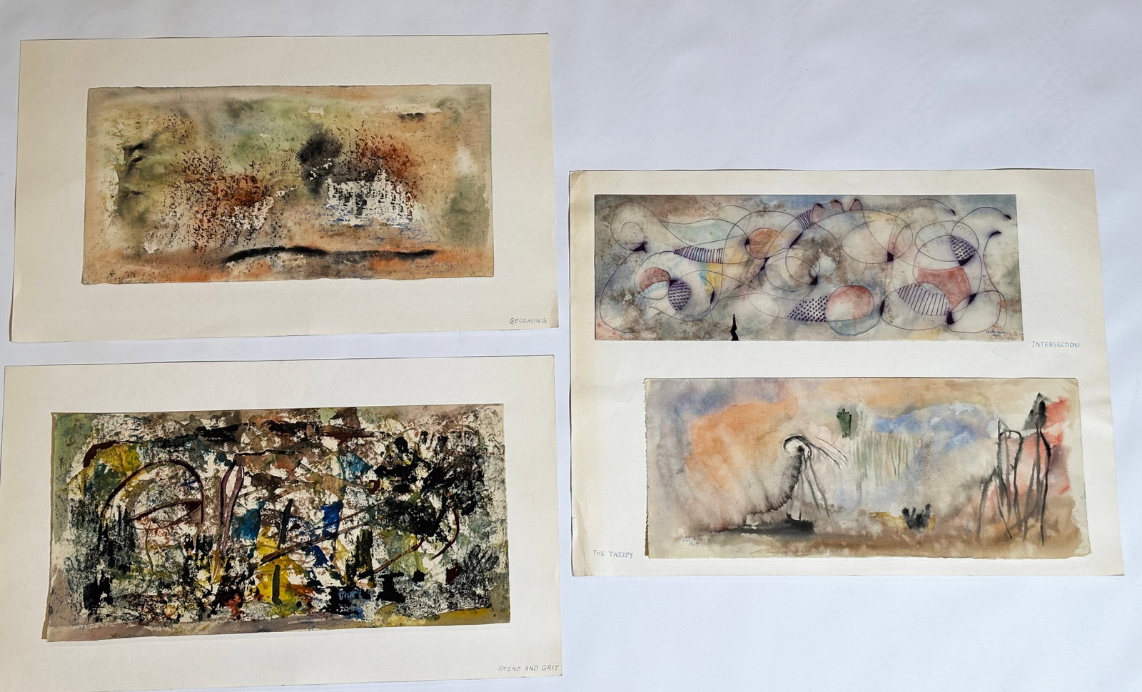 Walter Levy (Lewy); 4 Abstract Watercolors 1969-72 (1 of 7)