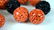 Large Chinese Carved Black Coral & Red Coral Beads - 5