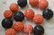 Large Chinese Carved Black Coral & Red Coral Beads - 7