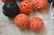Large Chinese Carved Black Coral & Red Coral Beads - 8