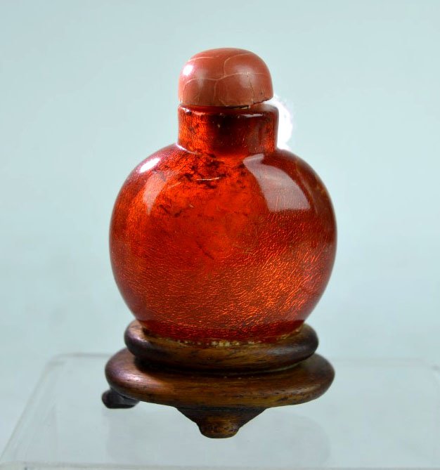 19th C Chinese Amber Snuff Bottle (1 of 6)