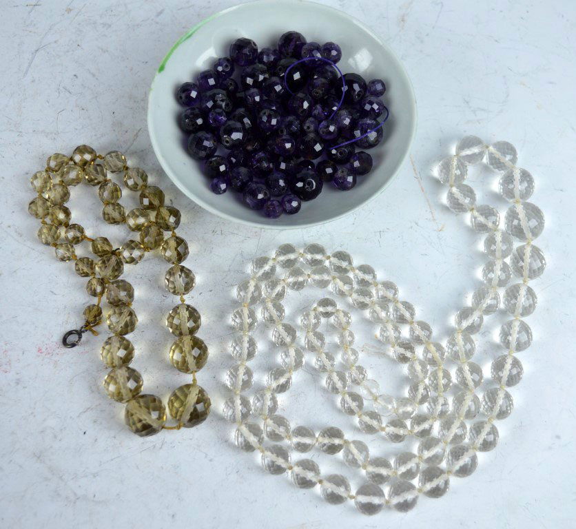 Faceted Rock Crystal Tea Crystal Amethyst Beads (1 of 7)