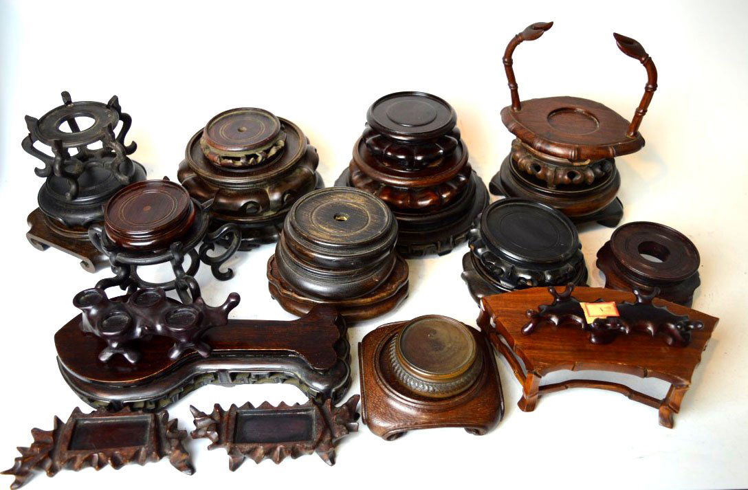 29 Medium Sized Chinese Carved Hardwood Stands (1 of 8)
