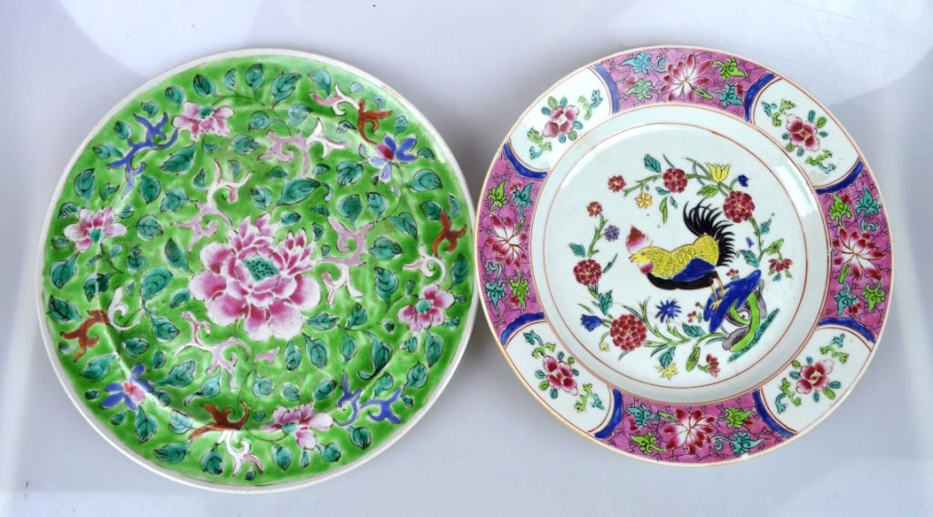 Two 19th C Chinese porcelain Enameled plates (1 of 7)