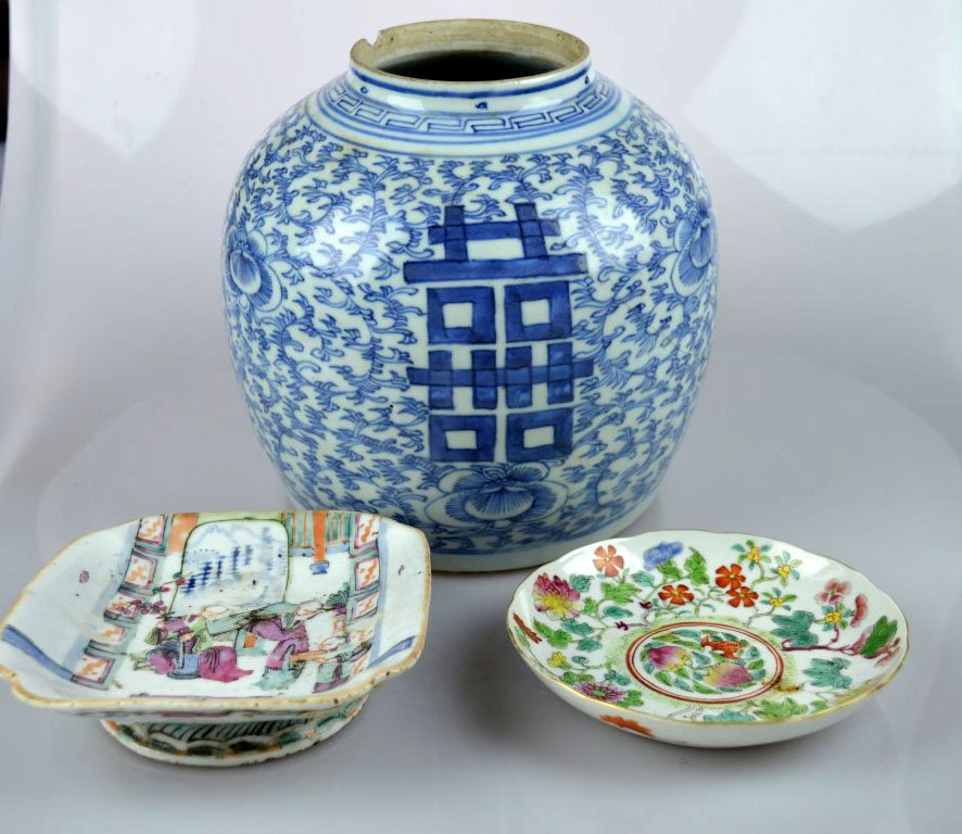 3 Pieces of 19th C Chinese Porcelain (1 of 9)