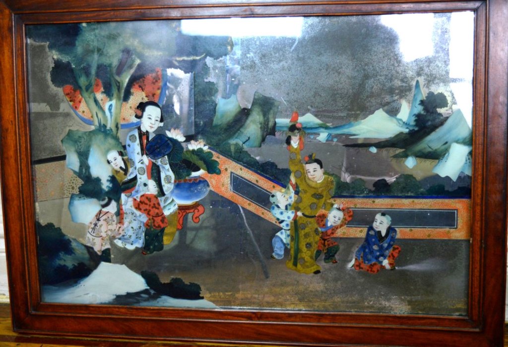 Fine 19th century Chinese Mirror Reverse Painting (1 of 6)