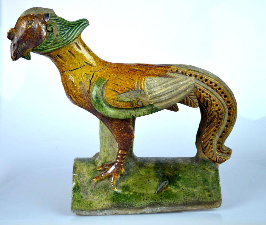 Antique Chinese Phoenix shaped Pottery roof tile (1 of 9)