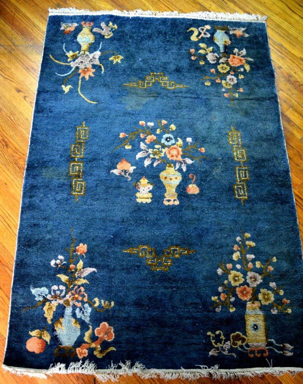 Chinese blue ground small carpet (1 of 7)