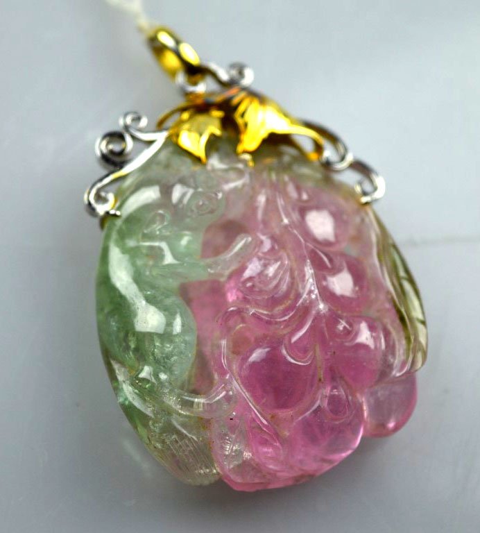 Good Chinese Carved Watermelon Tourmaline (1 of 8)