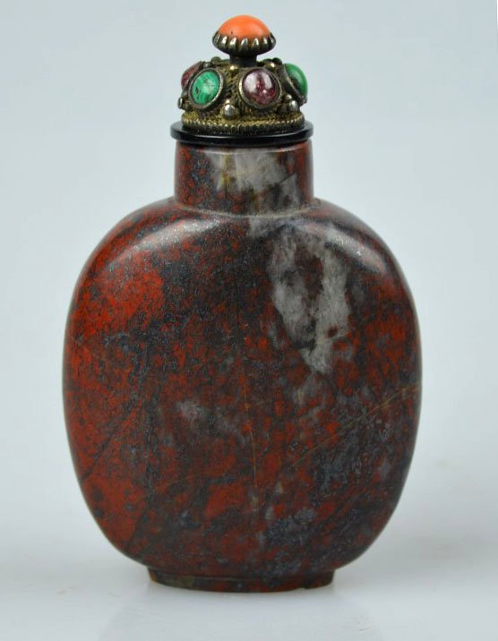 Good 19th Red Chinese Jasper & Agate Snuff (1 of 8)