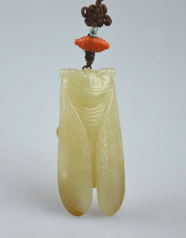 Unusual Cicada Chinese Jade Carving w Russet (1 of 8)