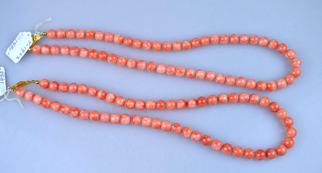 2 Coral Bead 18 Inch Necklaces (1 of 6)