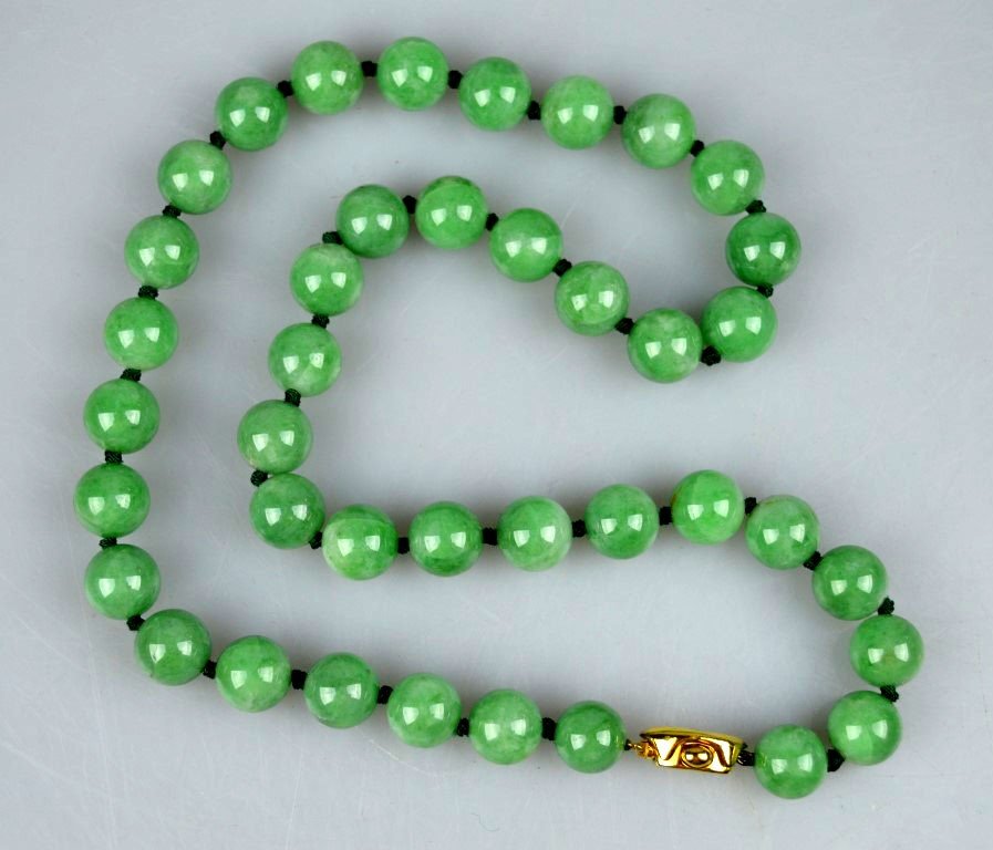 GIA Certified Natural Jadeite 40 Bead Necklace (1 of 8)