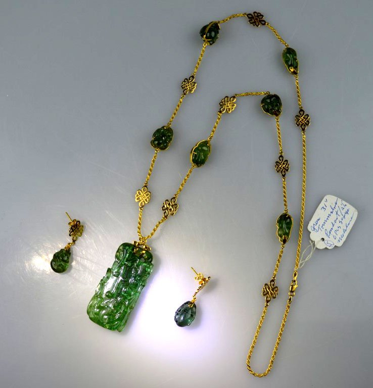 Chinese Green Tourmaline, Necklace, Earring Set (1 of 10)