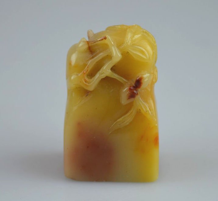 Chinese Soapstone Carved Peach Seal (1 of 7)
