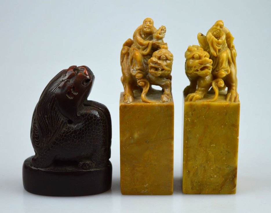 Pair of Carved Chinese Soapstone Seals (1 of 9)
