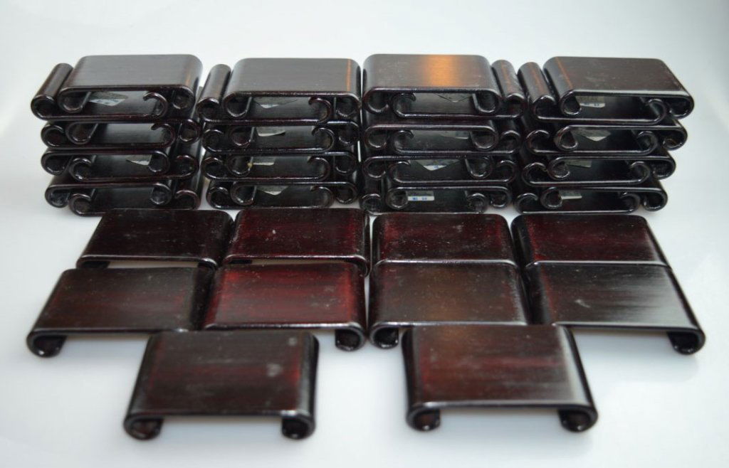 42 Chinese Hardwood Scroll-Shaped 2 3/4" Stands (1 of 7)