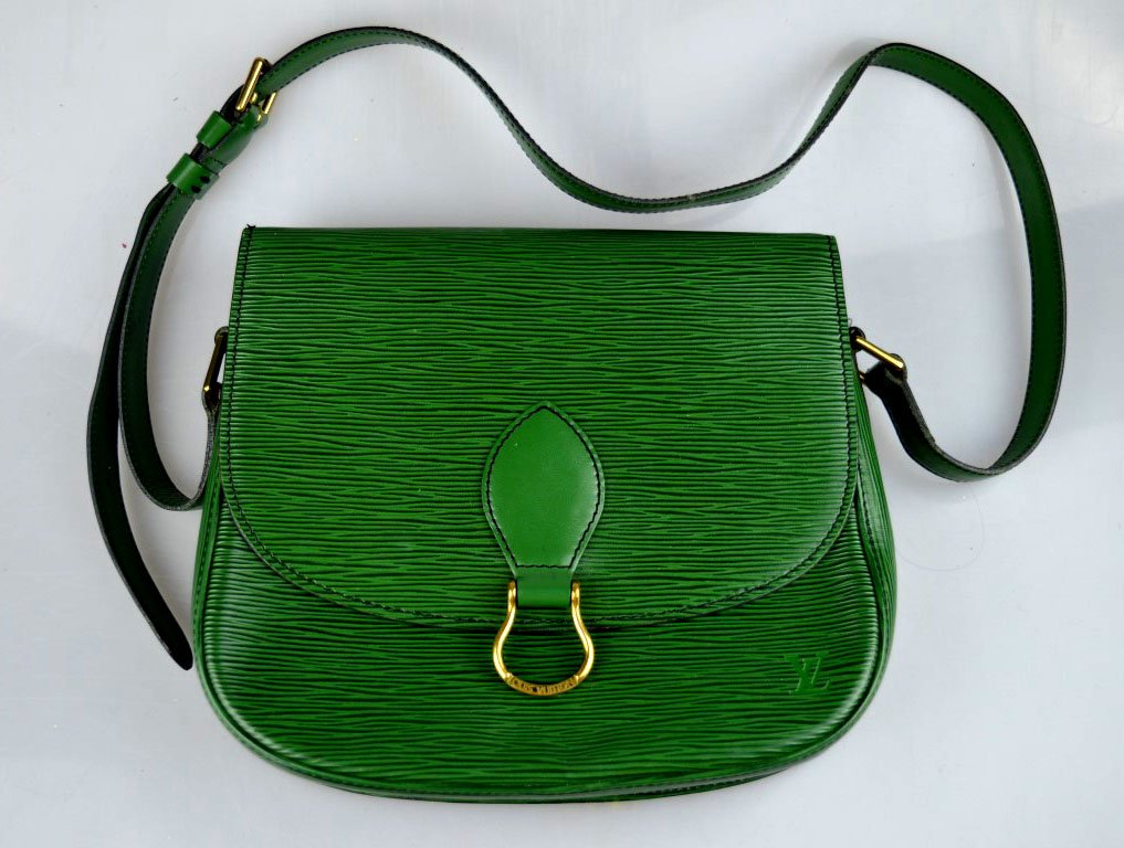 Louis Vuitton Vintage Green Leather Handbag (1 of 8)