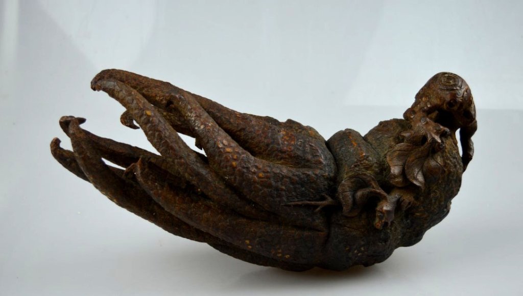 Large Bamboo Root Carving of Buddha's Hand Citron (1 of 8)