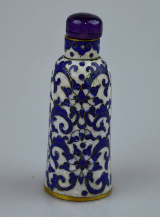 Qing B & W Chinese Cloisonne & Gilt Bronze Snuff (1 of 6)