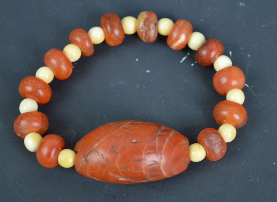 Antique Chinese Carnelian Beads Strung as Bracelet (1 of 5)