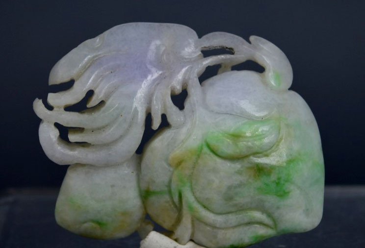 Fine Antique Chinese Carved Jadeite Pendant (1 of 6)