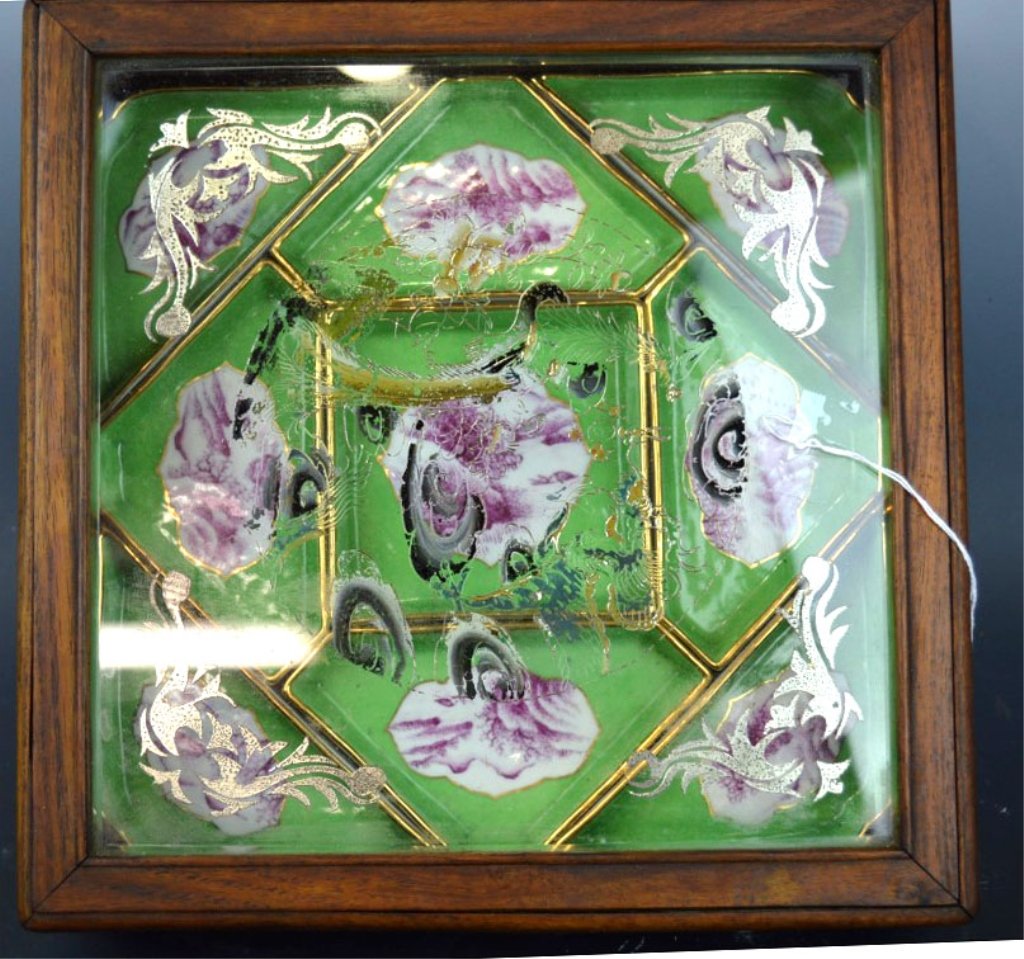 9 Chinese Enameled Porcelain Fitted Plates in Box (1 of 8)