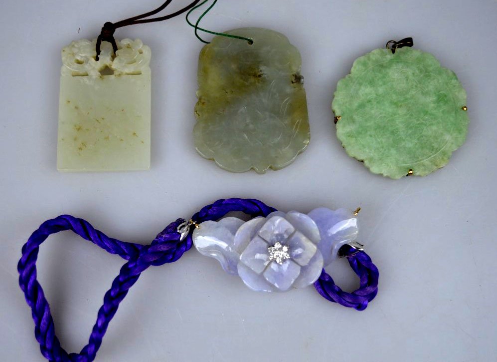 Chinese Jadeite & Hardstone Plaques (1 of 9)