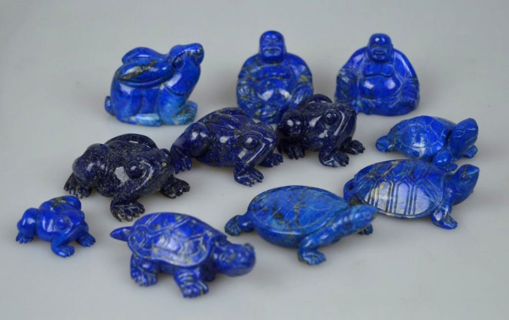 11 Chinese Carved Malachite Buddhas & Animals (1 of 10)