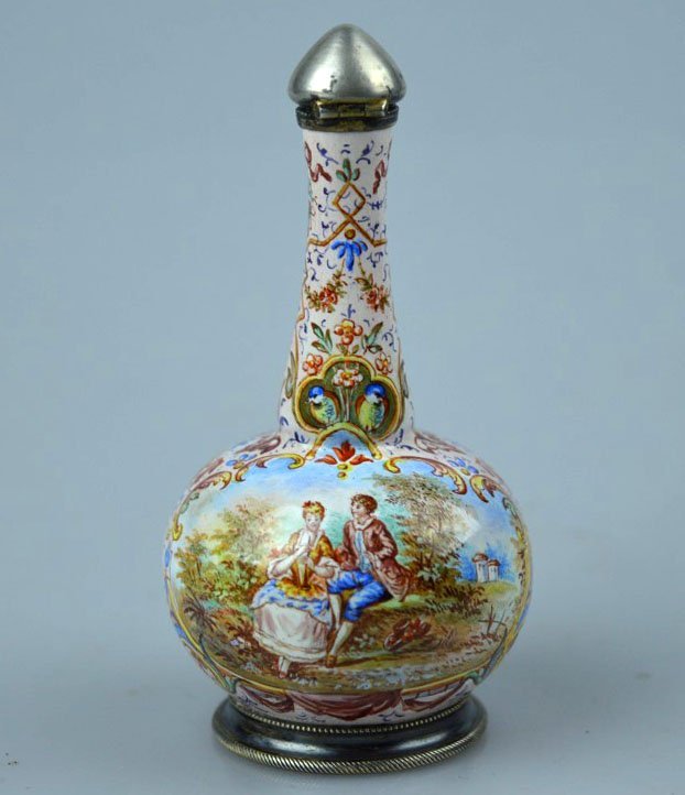 Antique Vienna Austria Enamel on Silver Scent (1 of 9)