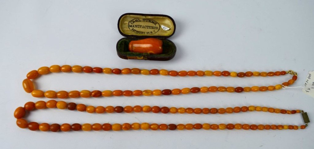 Group; 56 Grams Butterscotch Amber Beads & Holder (1 of 10)