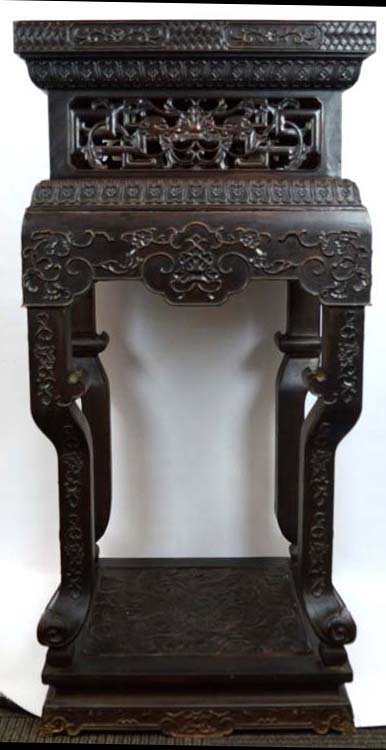 Temple-Size Heavy Blackwood Censer Stand (1 of 10)