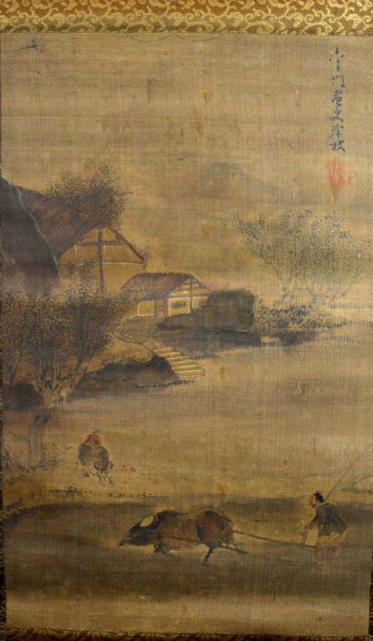 Unknown, Ming-Qing Farm Scene w Buffalo (1 of 7)