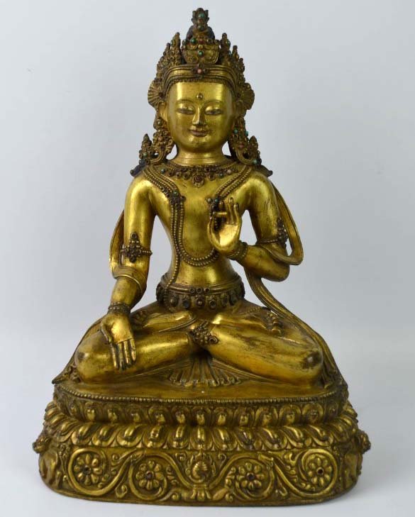 Tibetan Gilt Bronze Seated Buddha (1 of 8)