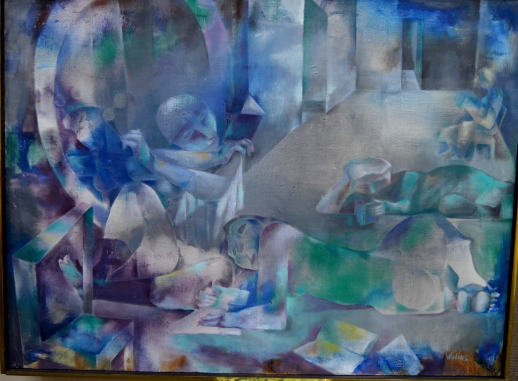 Joseph Wolins Oil on Canvas; "The Readers V" 1987 (1 of 9)