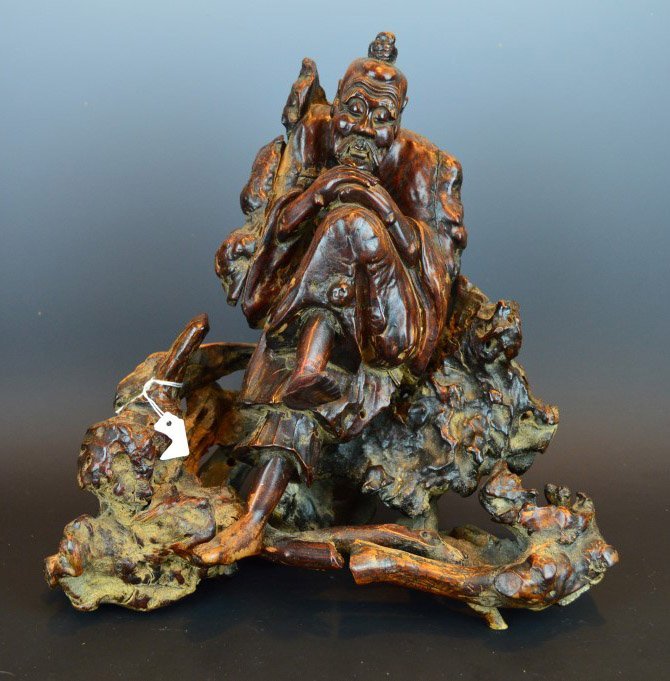 Antique Chinese Root Sculpture of a Lohan (1 of 8)